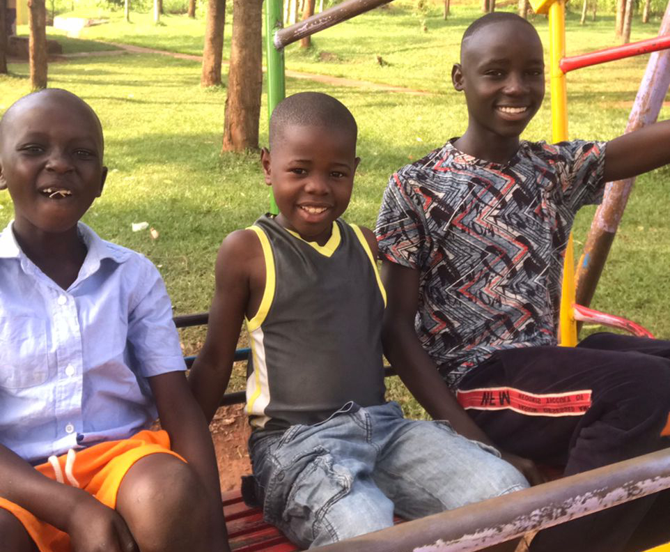 Group of children showing unity